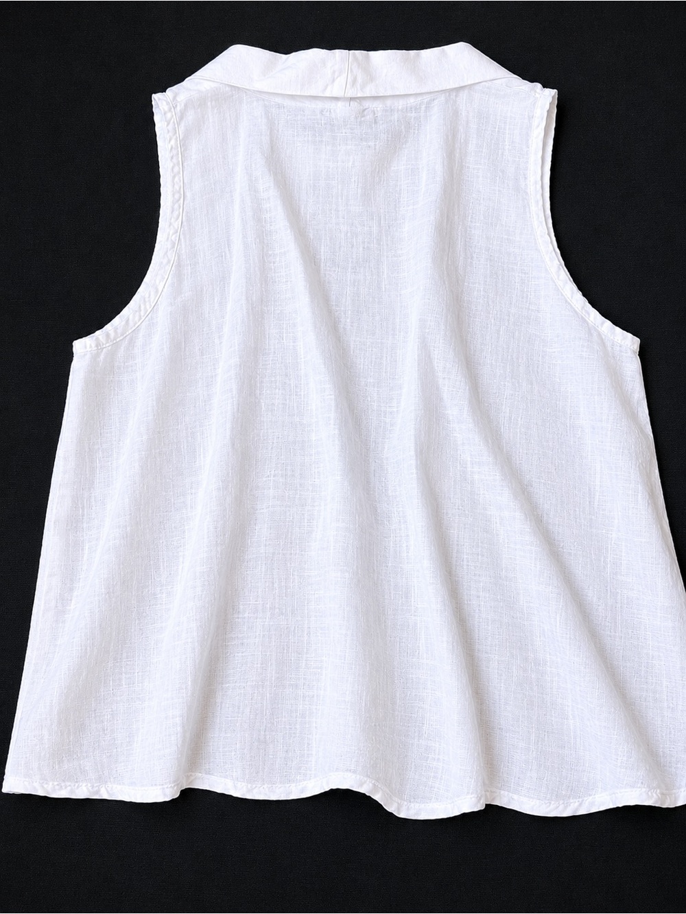 Made in Italy 100% Linen White Sleeveless Cowl Neck Top One Size NWT - Picture 2 of 5
